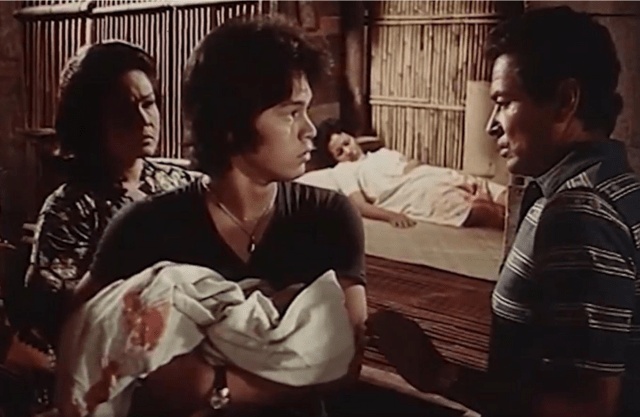 Lilia de Leon, Christopher de Leon and Eddie Garcia—with Lolita Rodriguez in the background—in Brocka's 'Tinimbang Ka Ngunit Kulang.'